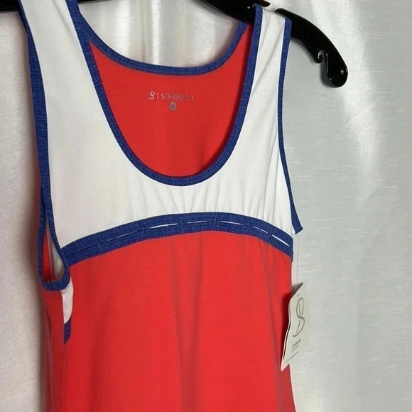 NWT SOFIBELLA chain tank top . Red white and blue  . Not padded . Color block - Picture 3 of 9